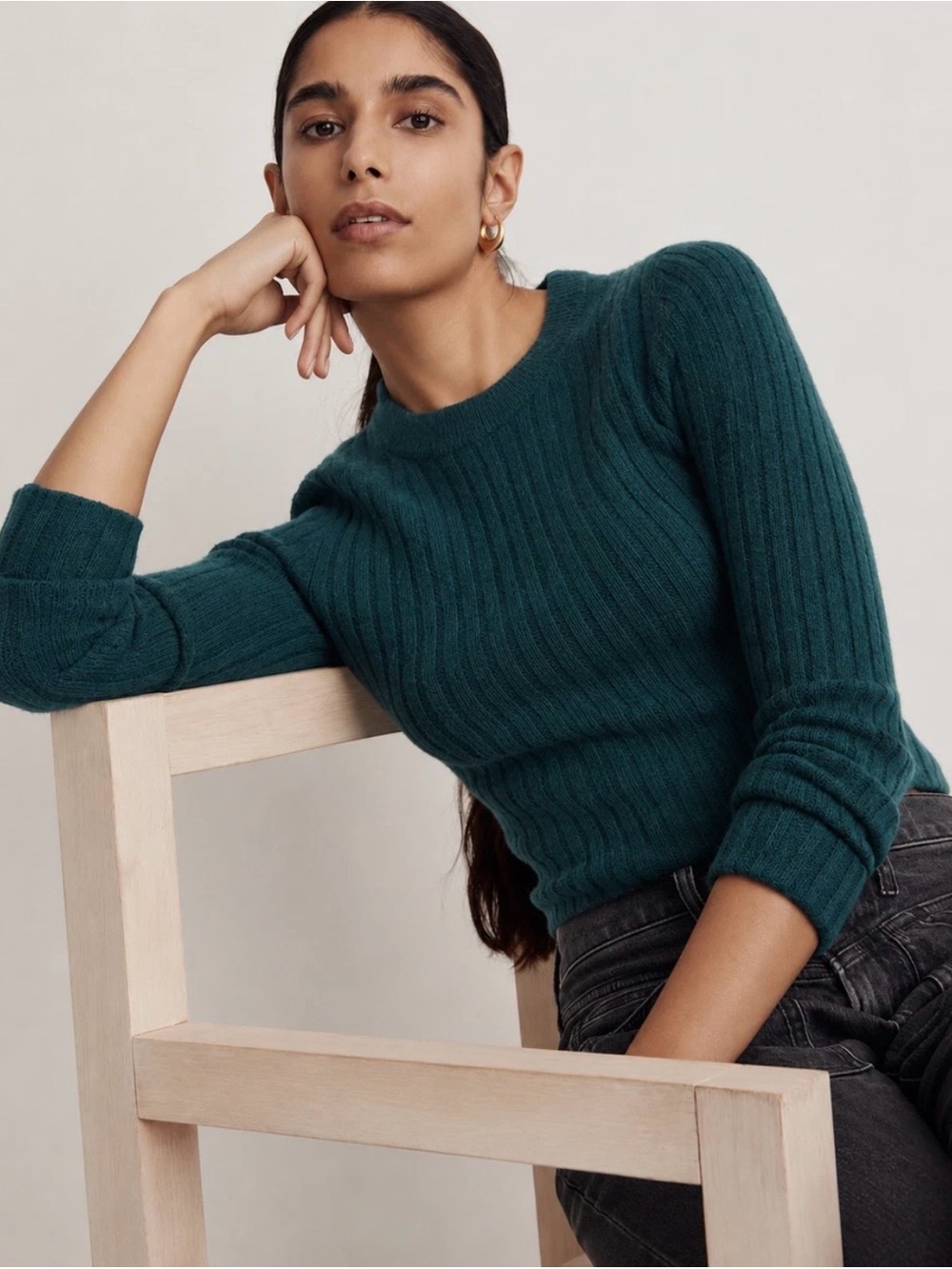 EUC Madewell Ribbed Crewneck Sweater in Teal